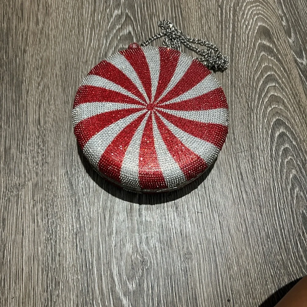 Red and White Clutch peppermint bag - Picture 2 of 7